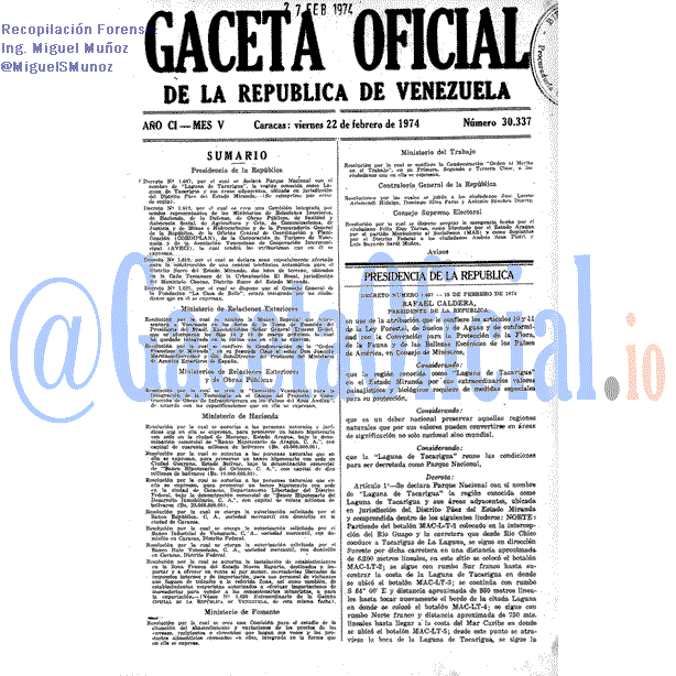 Gaceta Oficial 30337 del 22 Febrero 1974