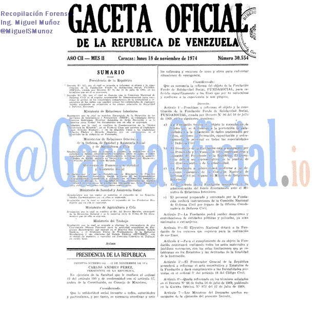 Gaceta Oficial 30554 del 18 Noviembre 1974