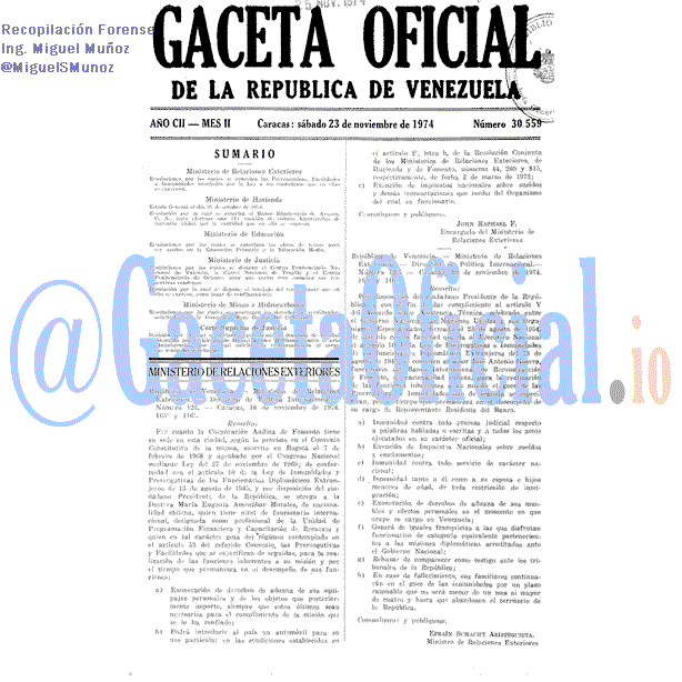 Gaceta Oficial 30559 del 23 Noviembre 1974