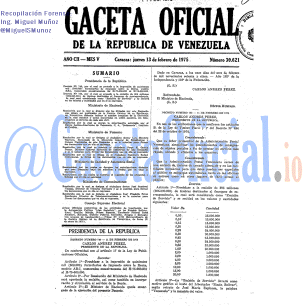 Gaceta Oficial 30621 del 13 Febrero 1975