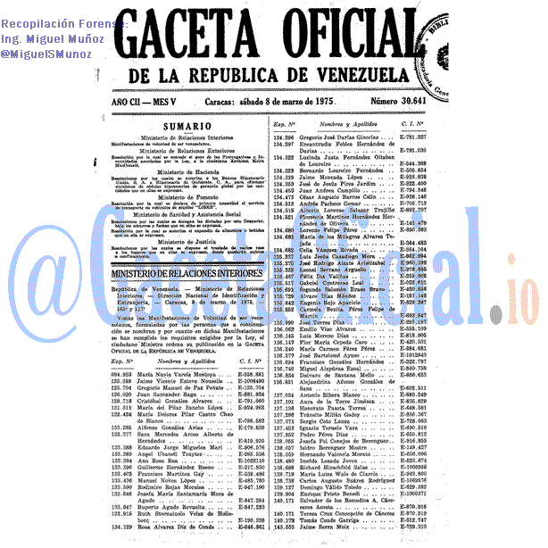 Gaceta Oficial 30641 del 8 Marzo 1975