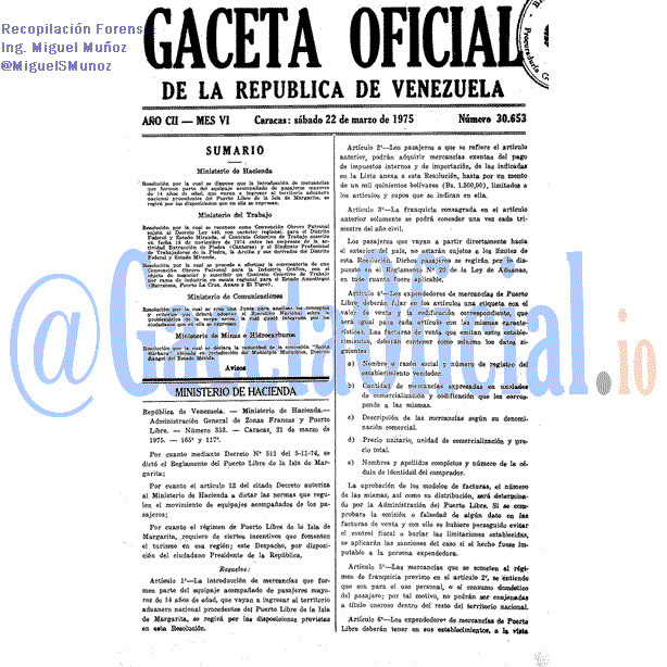 Gaceta Oficial 30653 del 22 Marzo 1975