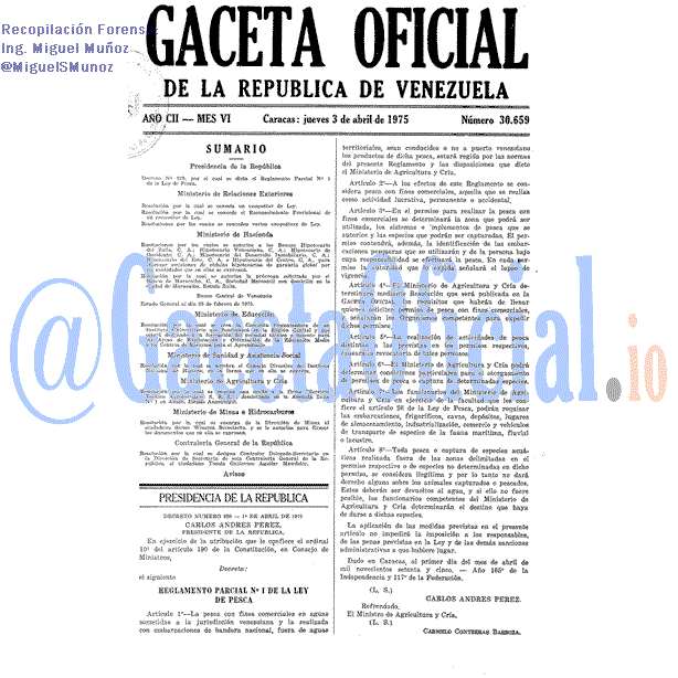 Gaceta Oficial 30659 del 3 Abril 1975