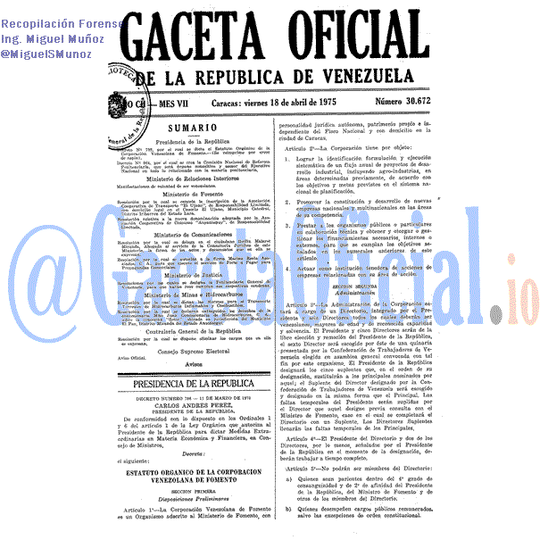 Gaceta Oficial 30672 del 18 Abril 1975