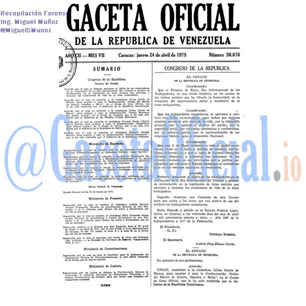 Gaceta Oficial 30676 del 24 Abril 1975