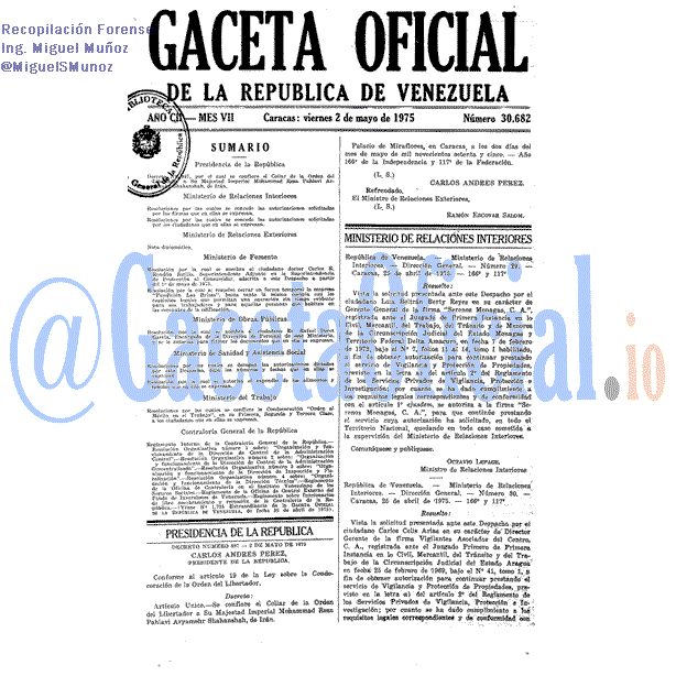 Gaceta Oficial 30682 del 2 Mayo 1975