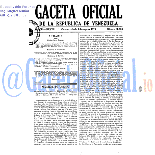Gaceta Oficial 30683 del 3 Mayo 1975