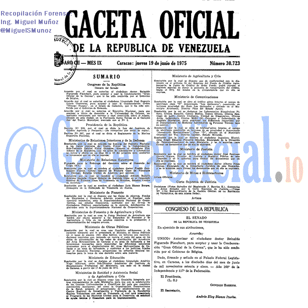 Gaceta Oficial 30723 del 19 Junio 1975