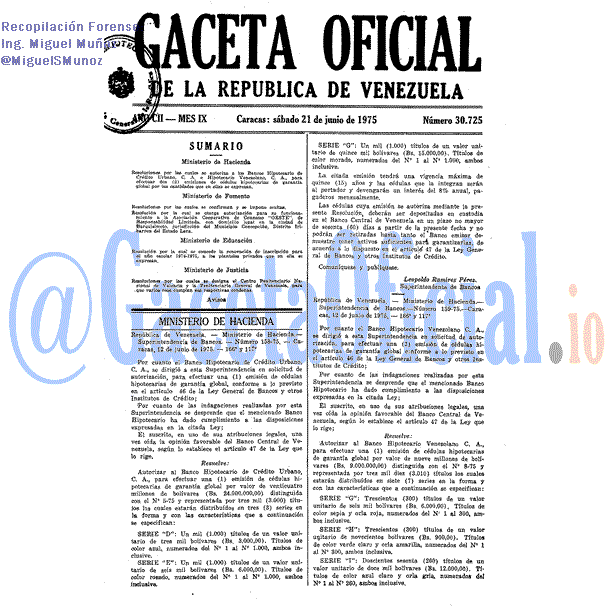 Gaceta Oficial 30725 del 21 Junio 1975