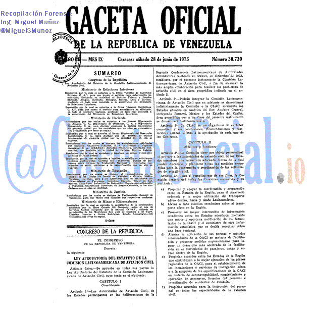 Gaceta Oficial 30730 del 28 Junio 1975