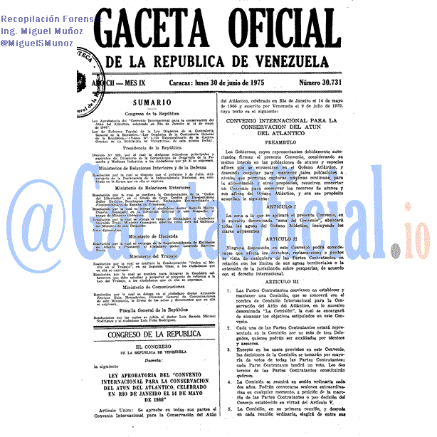 Gaceta Oficial 30731 del 30 Junio 1975
