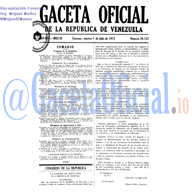 Gaceta Oficial 30732 del 1 Julio 1975