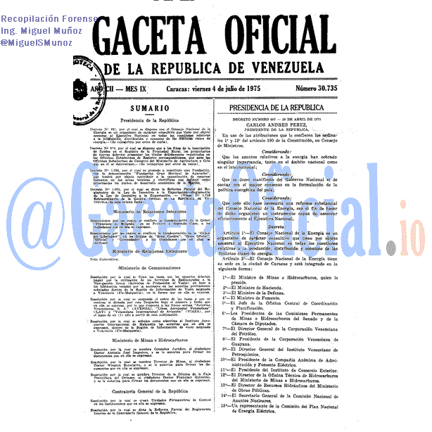 Gaceta Oficial 30735 del 4 Julio 1975