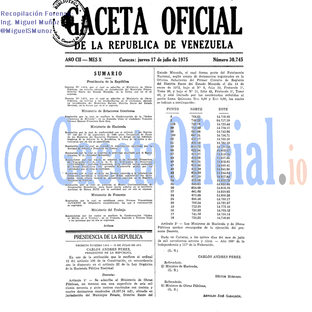 Gaceta Oficial 30745 del 17 Julio 1975