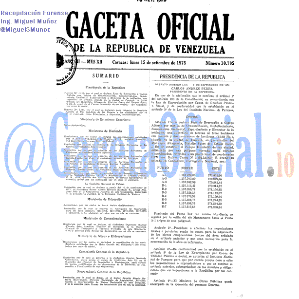 Gaceta Oficial 30795 del 15 Septiembre 1975