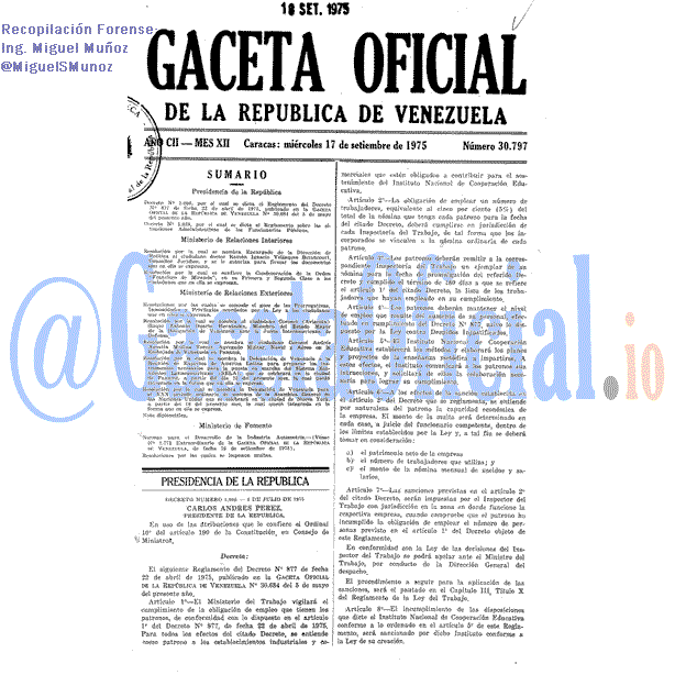 Gaceta Oficial 30797 del 17 Septiembre 1975