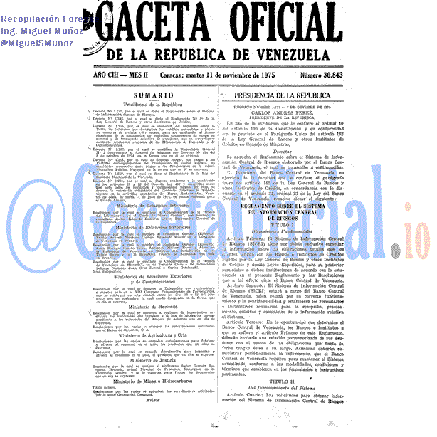 Gaceta Oficial 30843 del 11 Noviembre 1975