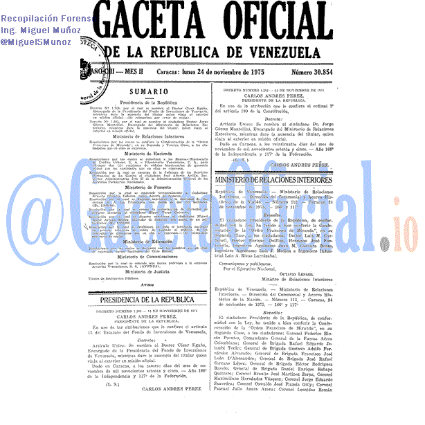 Gaceta Oficial 30854 del 24 Noviembre 1975