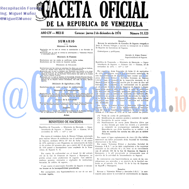 Gaceta Oficial 31123 del 2 Diciembre 1976