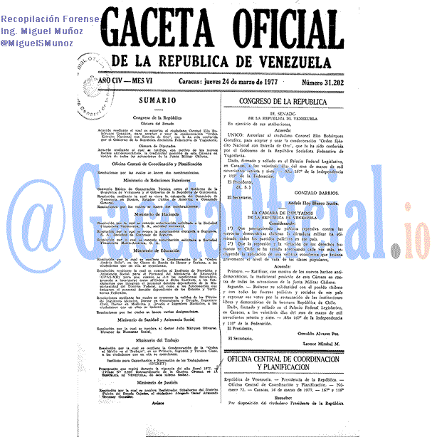 Gaceta Oficial 31202 del 24 Marzo 1977