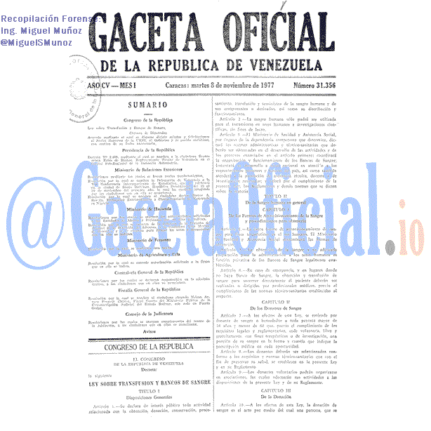 Gaceta Oficial 31356 del 8 Noviembre 1977