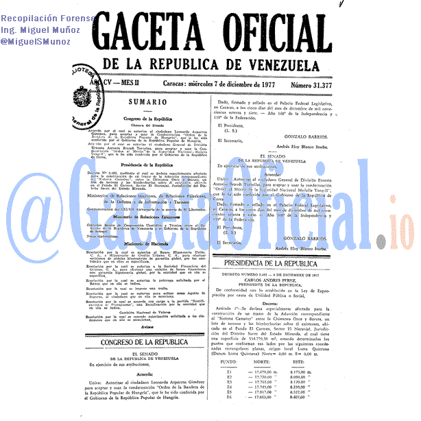 Gaceta Oficial 31377 del 7 Diciembre 1977