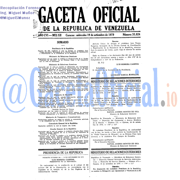 Gaceta Oficial 31824 del 19 Septiembre 1979