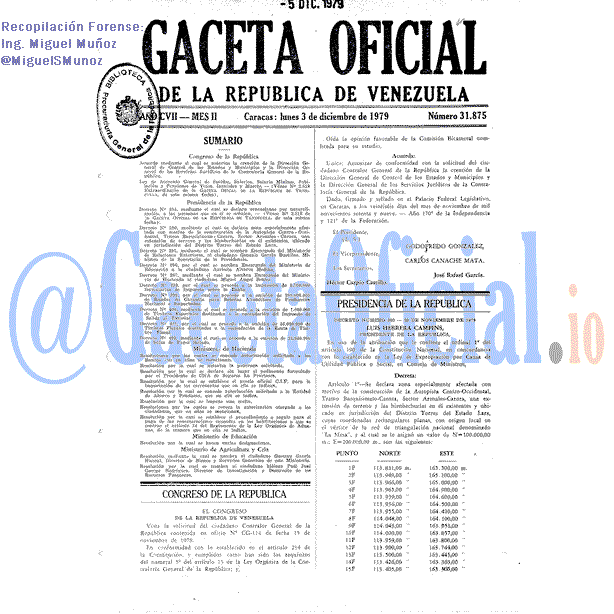 Gaceta Oficial 31875 del 3 Diciembre 1979