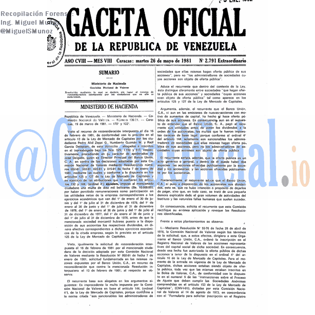 Gaceta Oficial 2791 del 26 Mayo 1981