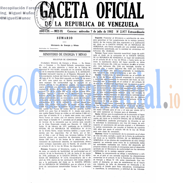 Gaceta Oficial 2977 del 7 Julio 1982
