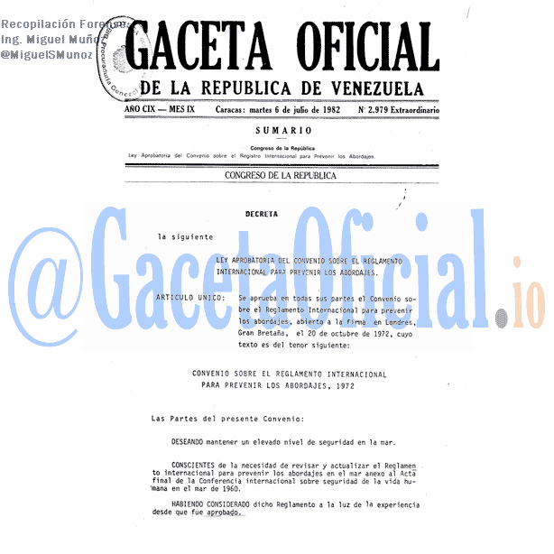 Gaceta Oficial 2979 del 6 Julio 1982