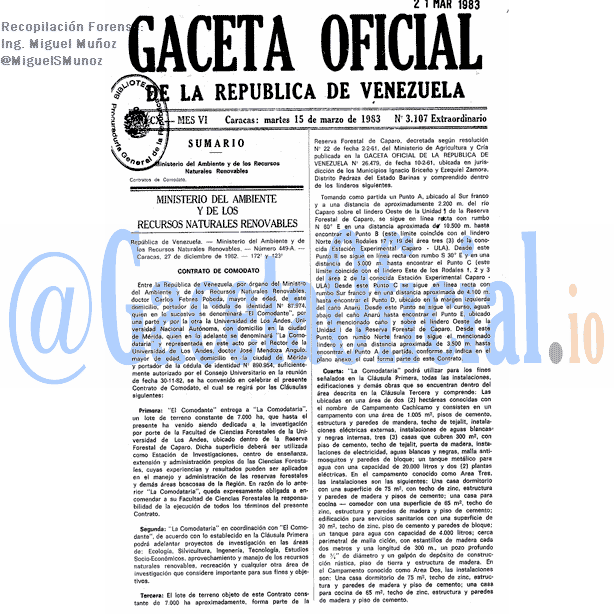 Gaceta Oficial 3107 del 15 Marzo 1983