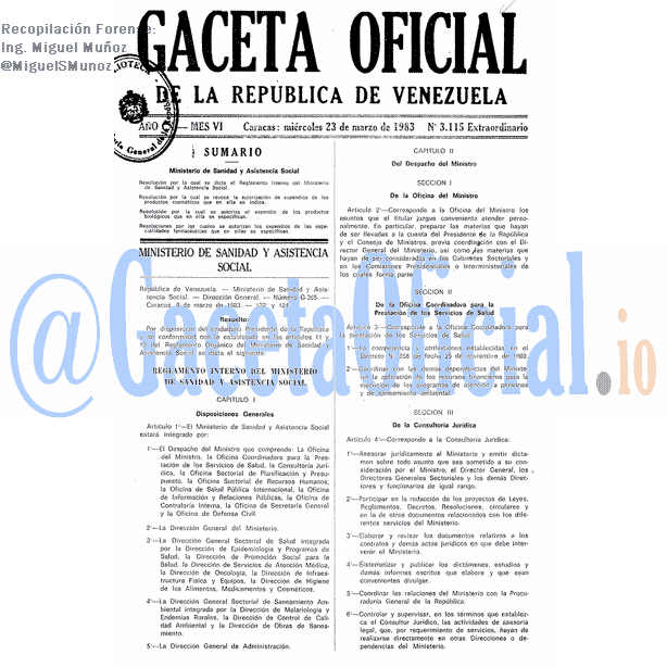 Gaceta Oficial 3115 del 23 Marzo 1983