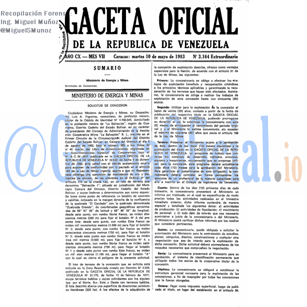 Gaceta Oficial 3164 del 10 Mayo 1983
