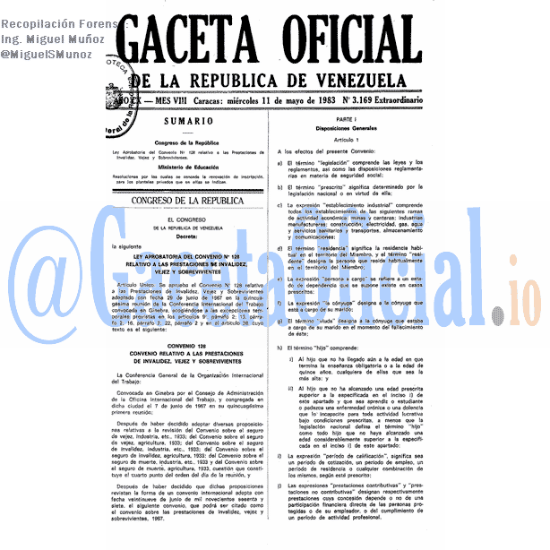 Gaceta Oficial 3169 del 11 Mayo 1983