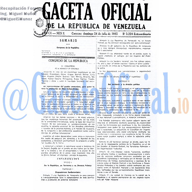 Gaceta Oficial 3224 del 24 Julio 1983