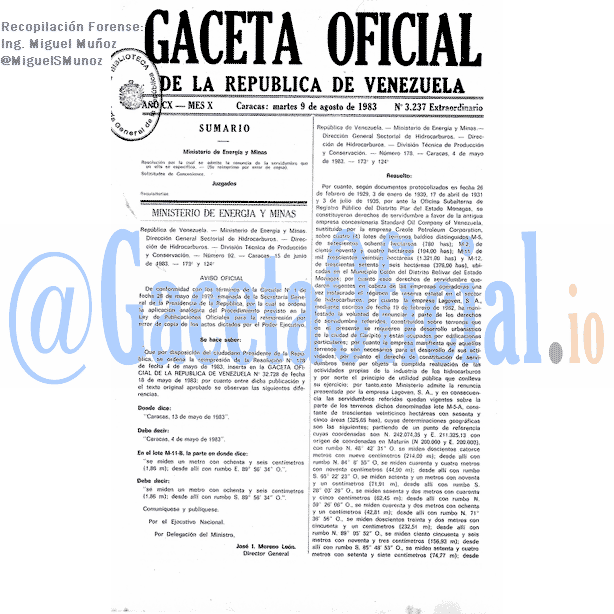 Gaceta Oficial 3237 del 9 Agosto 1983