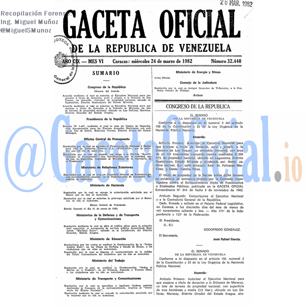 Gaceta Oficial 32440 del 24 Marzo 1982