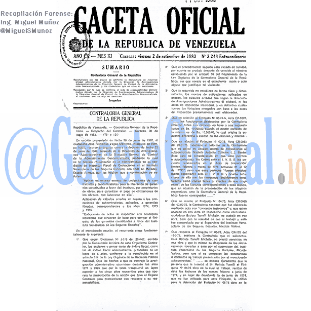 Gaceta Oficial 3248 del 2 Septiembre 1983