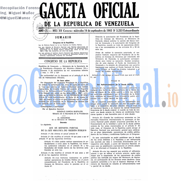 Gaceta Oficial 3253 del 14 Septiembre 1983