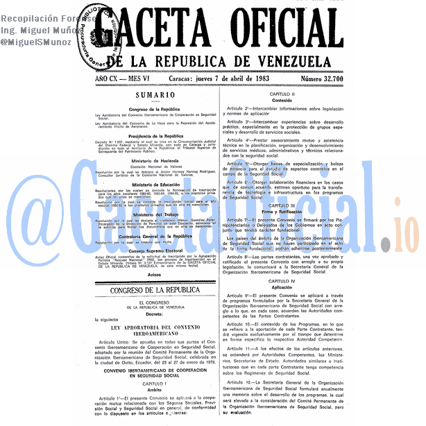 Gaceta Oficial 32700 del 7 Abril 1983