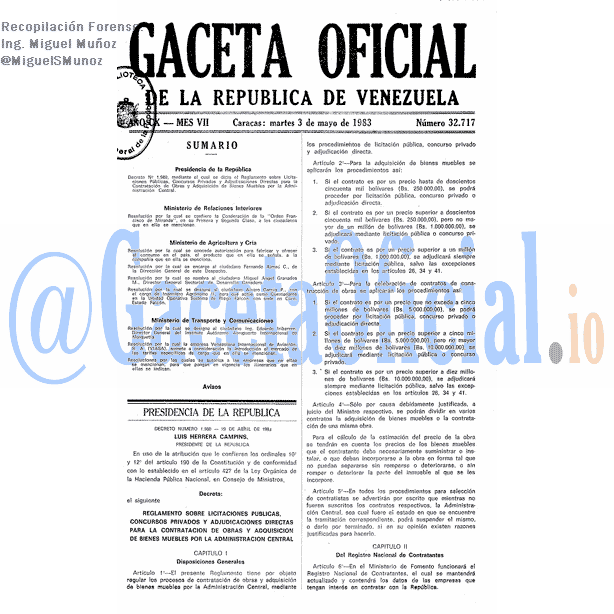 Gaceta Oficial 32717 del 3 Mayo 1983