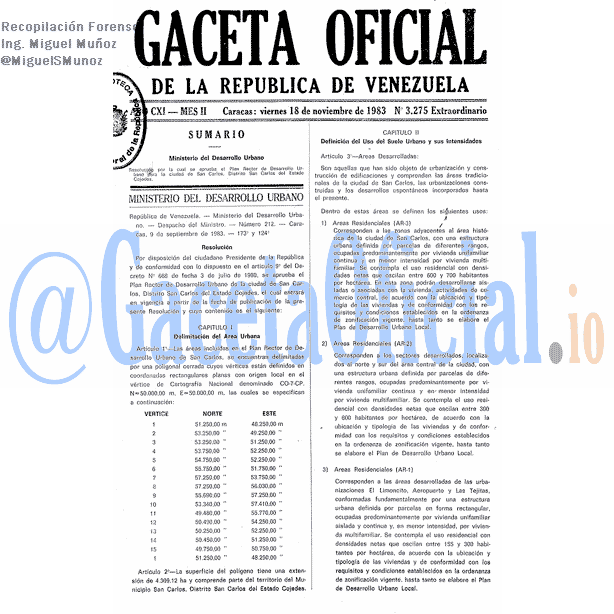 Gaceta Oficial 3275 del 18 Noviembre 1983