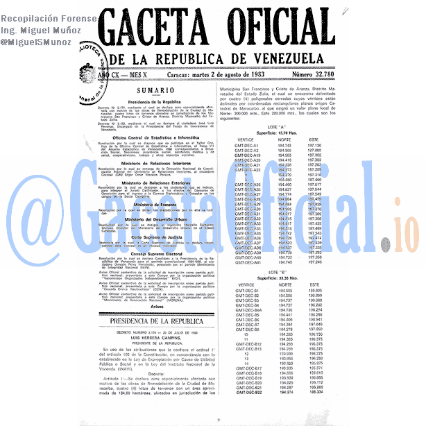 Gaceta Oficial 32780 del 2 Agosto 1983