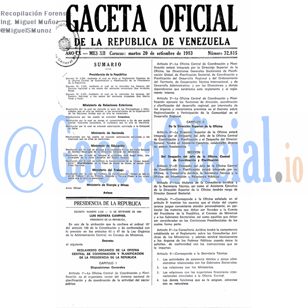 Gaceta Oficial 32815 del 20 Septiembre 1983