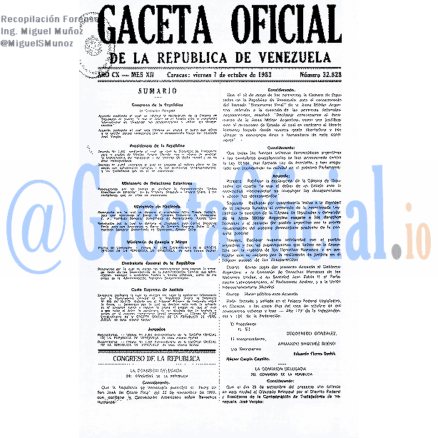 Gaceta Oficial 32828 del 7 Octubre 1983