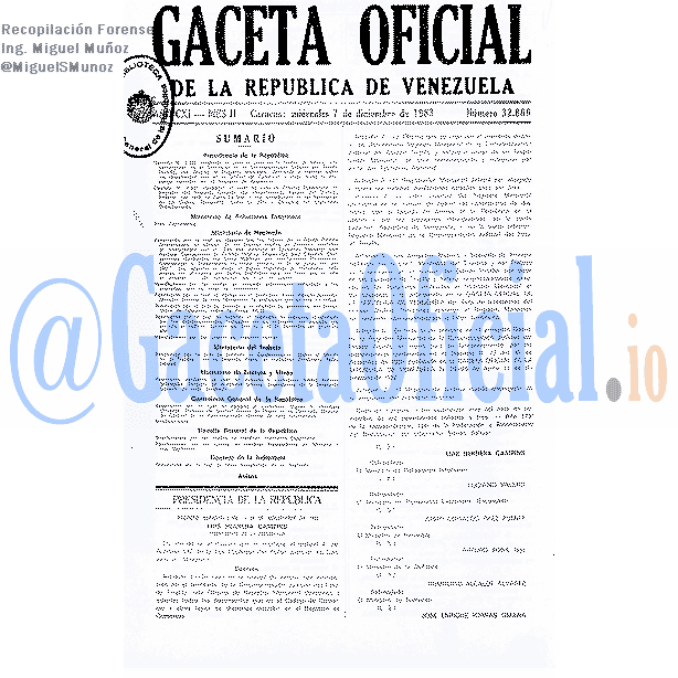 Gaceta Oficial 32869 del 7 Diciembre 1983