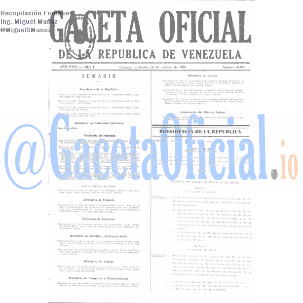 Gaceta Oficial 34079 del 26 Octubre 1988