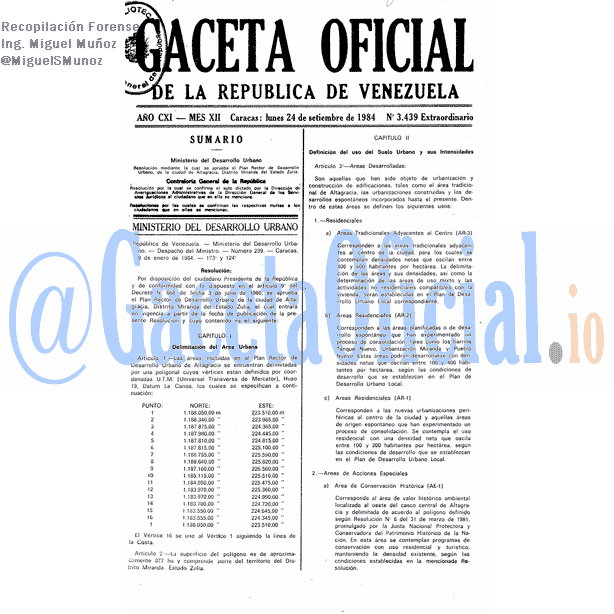 Gaceta Oficial 3439 del 24 Septiembre 1984