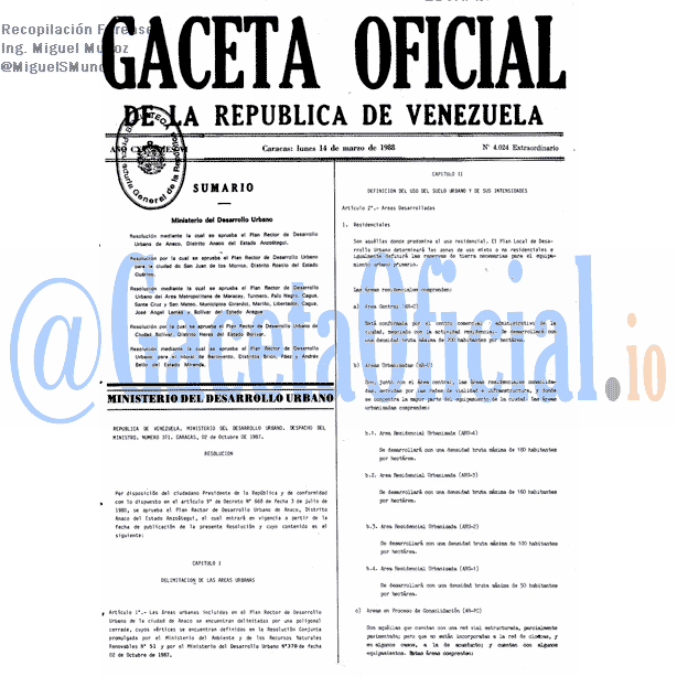Gaceta Oficial 4024 del 14 Marzo 1988